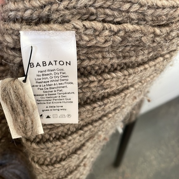 Babaton size S brown wool mock neck sweater - Picture 3 of 5